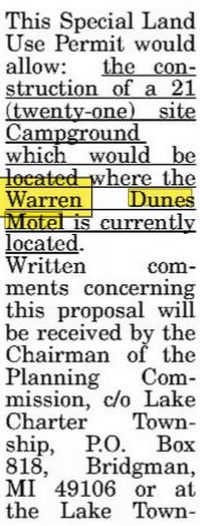 Warren Dunes Motel - Sept 2007 Article On Land Usage Change